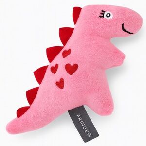 Pink Hearts Dinosaur Crinkle Cat or Dog Toy